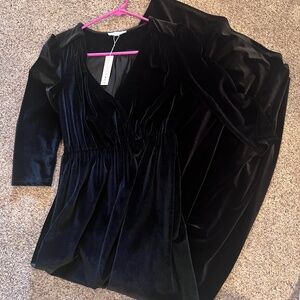 Baltic Born Velvet Black Long Sleeve Dress